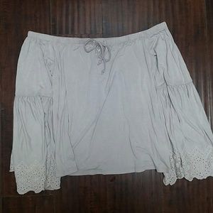 Cute light purple off the shoulder blouse